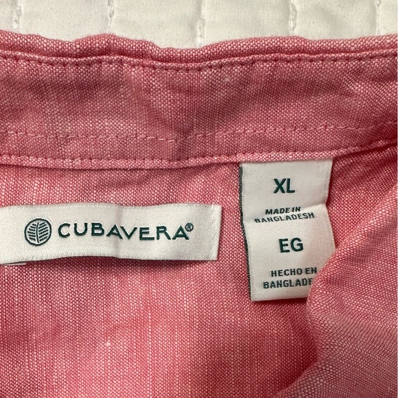Cubavera Men's Pink Short Sleeve Button Down Shirt - Picture 13 of 15